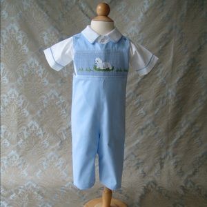 Lamb Easter Spring Longall Outfit, Boy, Blue, 24M